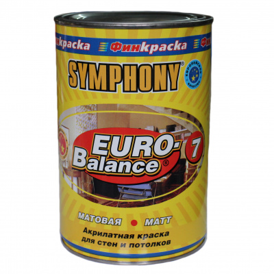Интерьерная краска акриловая Symphony Euro-Balance 7 (Симфония Евро Баланс 7) матовая 0.9л