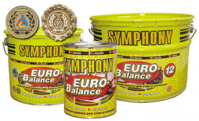Интерьерная краска акриловая Symphony Euro-Balance (Симфония Евро Баланс) 12 полуматовая 0.9л