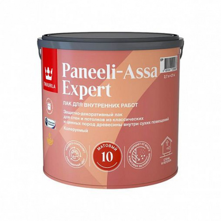 Лак для дерева Tikkurila Paneeli-Assa Expert (Панели-Ясся), акрилатный, матовый, база EP 2.7л