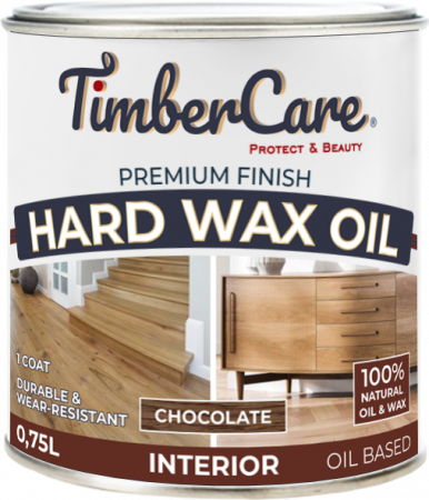 Масло для дерева и мебели с твердым воском TimberCare Hard Wax Color Oil шоколадный 0.75л