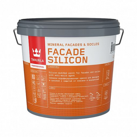 Краска для фасадов и цоколей Tikkurila Facade Silicon (Фасад Силикон),белый, база А 2.7л