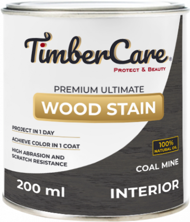 Тонирующее масло для дерева высокой прочности TimberCare Wood Stain Угольная шахта 200мл