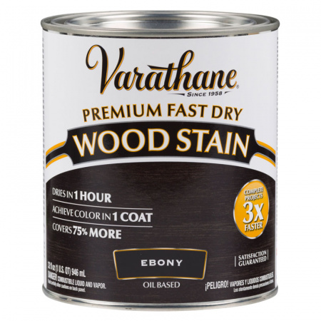 Масло для дерева морилка Varathane Premium Fast Dry Wood Stain (Варатан Премиум Драй Вуд Сатин) 0.236л  Эбеновое дерево 