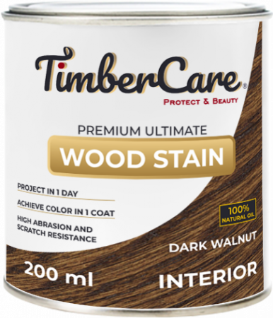 Тонирующее масло для дерева высокой прочности TimberCare Wood Stain Темный орех 200мл