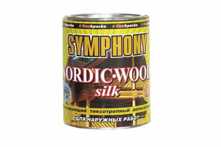 Пропитка для дерева лессирующая Symphony Nordic-Wood Silk (Симфония Нордик Вуд Шелк) шелковисто-матовая 0.9л