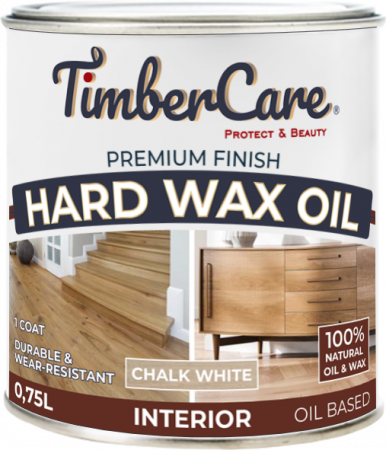 Масло для дерева и мебели с твердым воском TimberCare Hard Wax Color Oil белый мел 0.75л