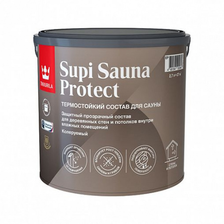 Защитный состав для саун Tikkurila Supi Sauna Protect (Супи Сауна Протект), база EP 2.7л