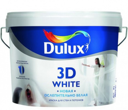 Матовая краска для стен и потолков 3D White / Дулюкс 3Д Ослепительно белая